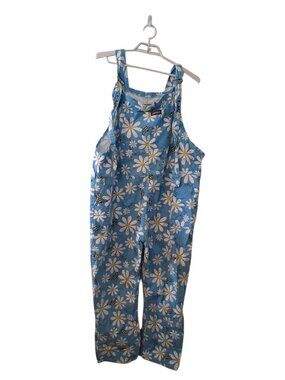Run & Fly overalls womens 4XL 4X Bee free daisy blue cotton blend made in Turkey